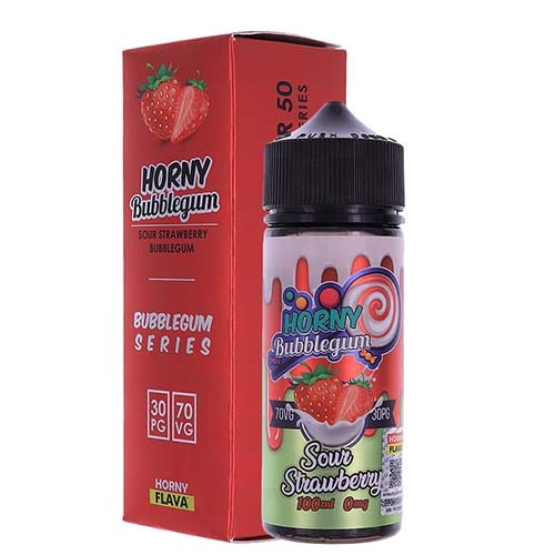 HORNY BUBBLEGUM SOUR STRAWBERRY 120ML E-LIQUID