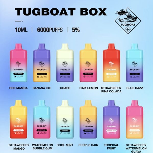 TUGBOAT - BOX DISPOSABLE VAPE DEVICE (6000 PUFFS)