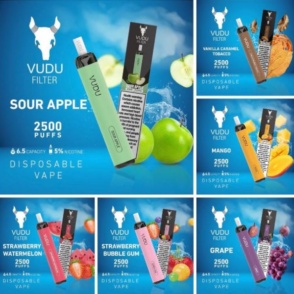 VUDU FILTER DISPOSABLE 2500 PUFFS (50MG)